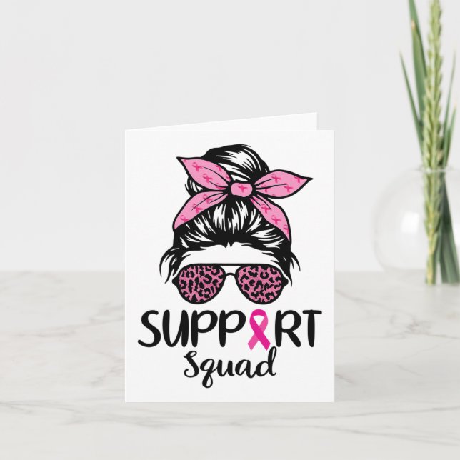 Unterstützung von Squad Messy Bun Leopard Pink Bru Karte (Vorderseite)
