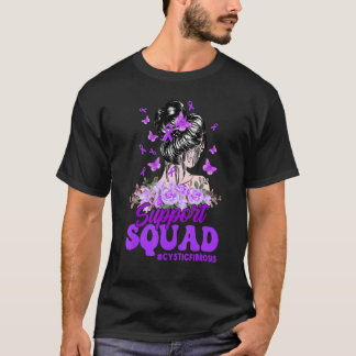 Unterstützung von Squad Messy Bun Lila Ribbon Cyst T-Shirt