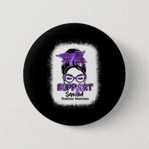 Unterstützung von Squad Messy Bun Lila Ribbon Über Button