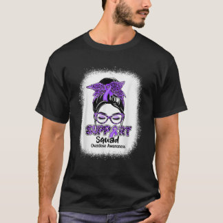 Unterstützung von Squad Messy Bun Lila Ribbon Über T-Shirt