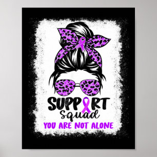 Unterstützung von Squad Messy Bun Lila Warrior Alz Poster