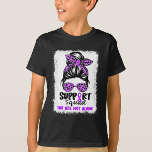 Unterstützung von Squad Messy Bun Lila Warrior Alz T-Shirt