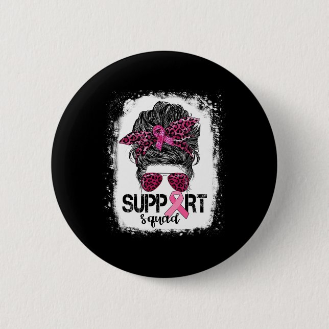 Unterstützung von Squad Messy Bun Pink Krieger Bru Button (Vorderseite)