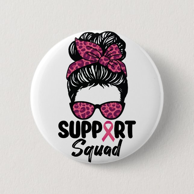 Unterstützung von Squad Messy Bun Pink Krieger Bru Button (Vorderseite)