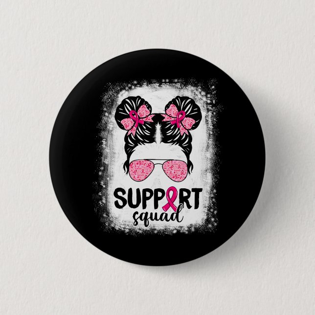 Unterstützung von Squad Messy Bun Pink Krieger Bru Button (Vorderseite)
