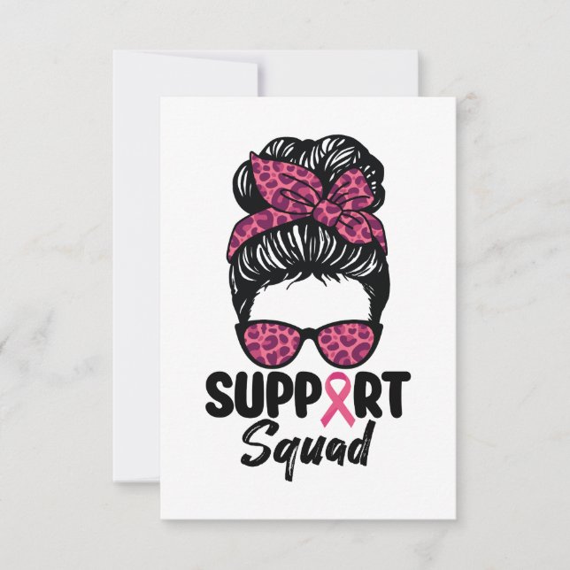 Unterstützung von Squad Messy Bun Pink Krieger Bru Dankeskarte (Vorderseite)