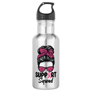 Unterstützung von Squad Messy Bun Pink Krieger Bru Edelstahlflasche