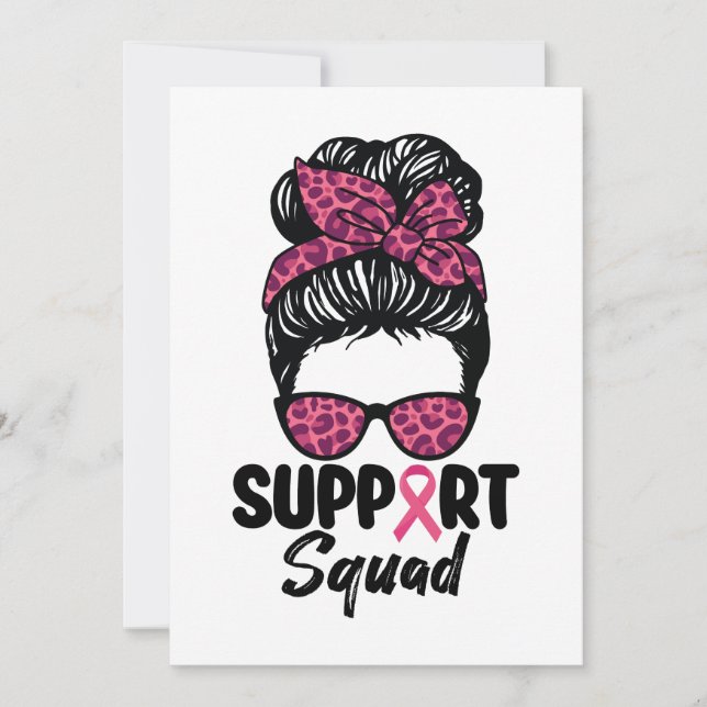 Unterstützung von Squad Messy Bun Pink Krieger Bru Einladung (Vorderseite)