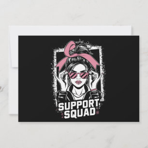 Unterstützung von Squad Messy Bun Pink Krieger Bru Einladung
