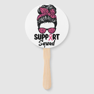 Unterstützung von Squad Messy Bun Pink Krieger Bru Fächer