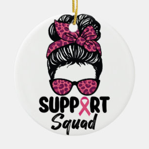 Unterstützung von Squad Messy Bun Pink Krieger Bru Keramik Ornament