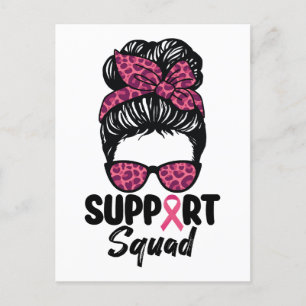 Unterstützung von Squad Messy Bun Pink Krieger Bru Postkarte