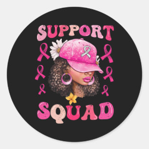 Unterstützung von Squad Messy Bun Pink Krieger Bru Runder Aufkleber