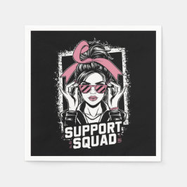 Unterstützung von Squad Messy Bun Pink Krieger Bru Serviette