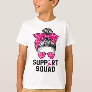 Unterstützung von Squad Messy Bun Pink Krieger Bru T-Shirt