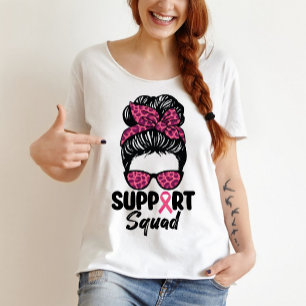 Unterstützung von Squad Messy Bun Pink Krieger Bru T-Shirt