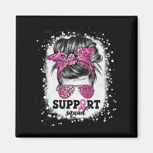 Unterstützung von Squad Messy Bun Pink Ribbon Brus Magnet