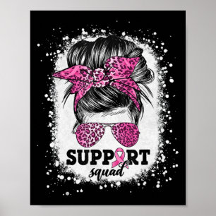 Unterstützung von Squad Messy Bun Pink Ribbon Brus Poster