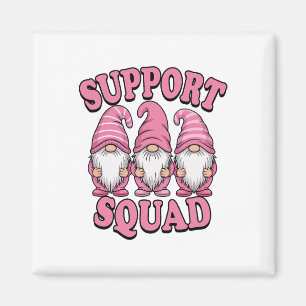 Unterstützung von Squad Niedlich rosa Gnome Brustk Magnet