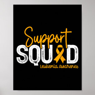 Unterstützung von Squad Orange Ribbon Cancer Leuke Poster