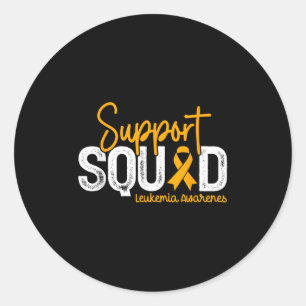 Unterstützung von Squad Orange Ribbon Cancer Leuke Runder Aufkleber