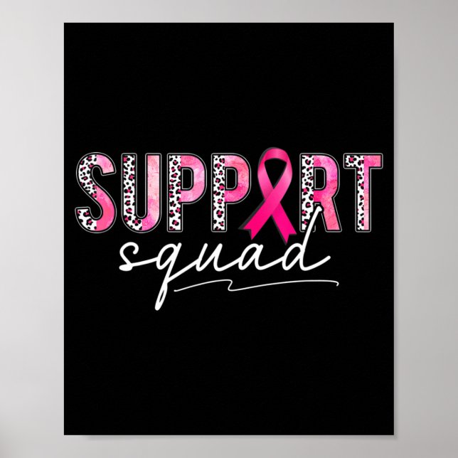 Unterstützung von Squad Pink Leopard Ribbon Breast Poster (Vorne)