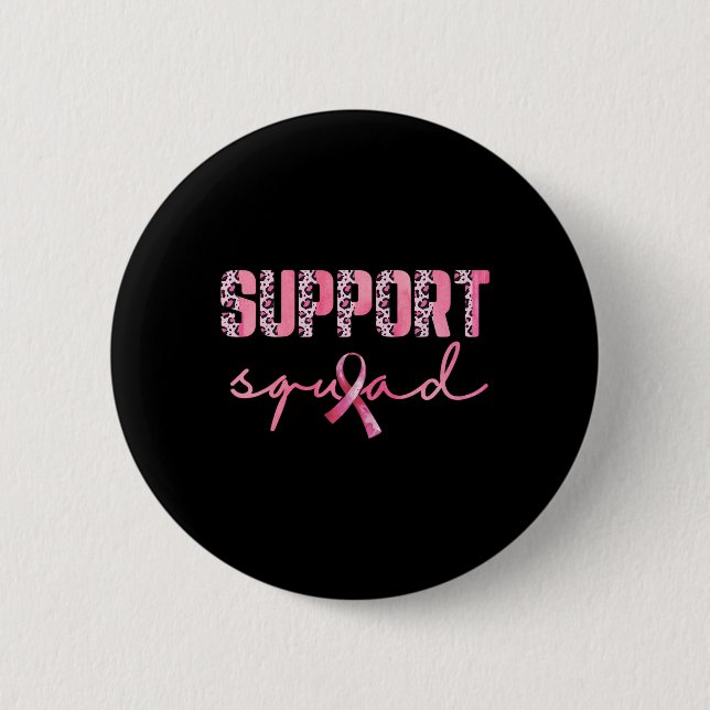 Unterstützung von Squad Pink Ribbon Leopard Brustk Button (Vorderseite)
