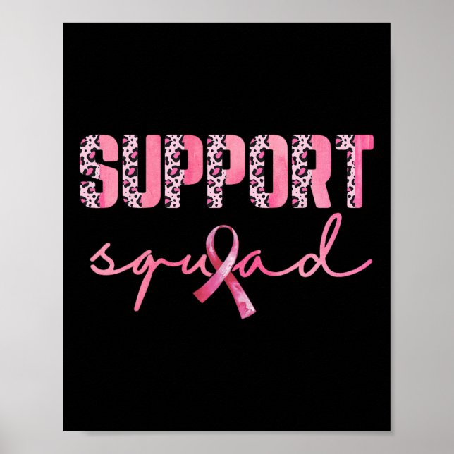 Unterstützung von Squad Pink Ribbon Leopard Brustk Poster (Vorne)