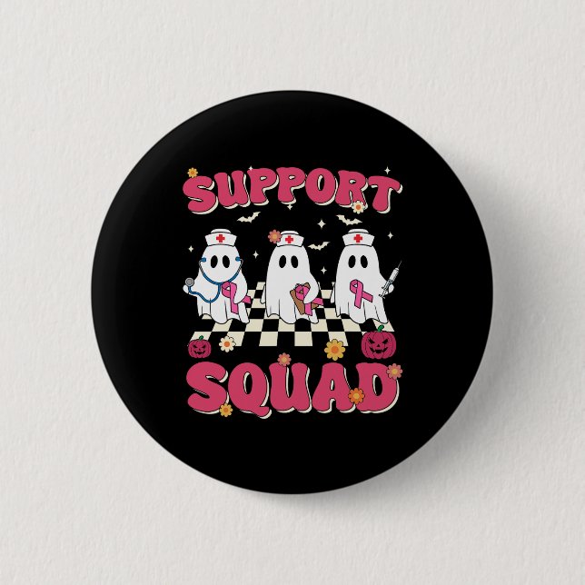 Unterstützung von Squad Retro Groovy Nurse Brustkr Button (Vorderseite)