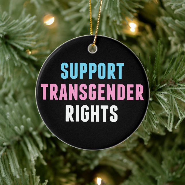 Unterstützung von Transgender-Rechten Weihnachten Keramik Ornament (Baum)