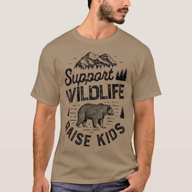 Unterstützung von Wildlife Raise Kids Boys Mama Va T-Shirt (Vorderseite)