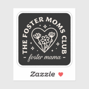 Unterstützungsgruppe für Pflegemütter schwarz Aufkleber