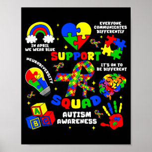 Unterstützungsteam Autismus-Bewusstsein Puzzle-Tei Poster