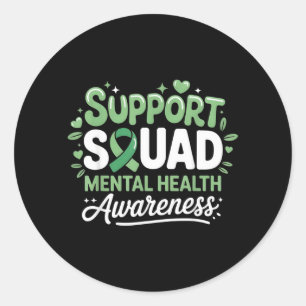 Unterstützungsteam Mental Health Awareness Monat G Runder Aufkleber