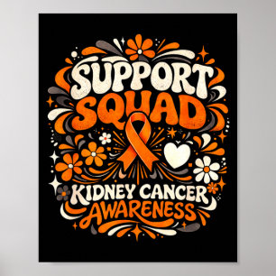 Unterstützungsteam Nierenkrebsbewusstsein orange Poster