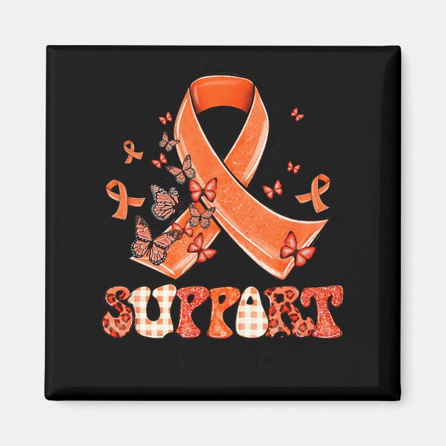 Unterstützungsteam Orange Band Butterfly Multiple  Magnet (Vorne)