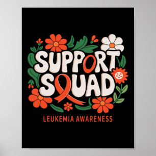 Unterstützungsteam Orange Band Leukämie Blutkrebs Poster