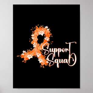 Unterstützungsteam Orange Band Leukämie Blutkrebs  Poster