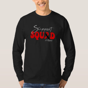 Unterstützungsteam Sepsis-Bewusstsein Rot-Schwarze T-Shirt