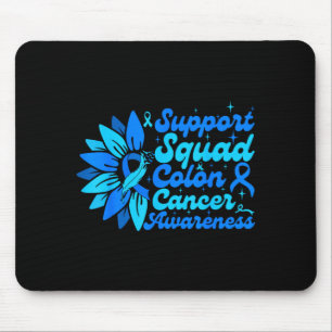 Unterstützungsteam Sonnenblume Darmkrebs blau Mousepad