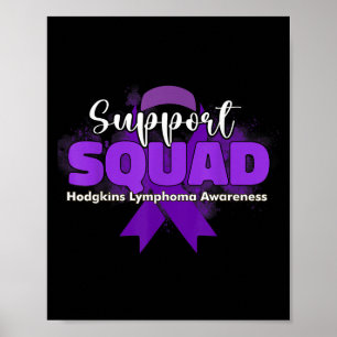 Unterstützungsteams Lila Bänder Hodgkin-Lymphom Er Poster