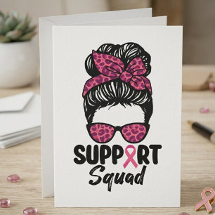 Unterstützungstrupp Messy Bun Pink Ribbon Kriegeri Dankeskarte