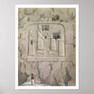 Untersuchung einer assyrischen Felsskulptur von 'D Poster
