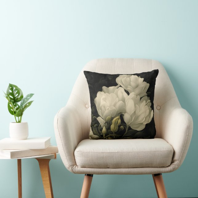 Untersuchung einer Peony-Blume Kissen (Stuhl )