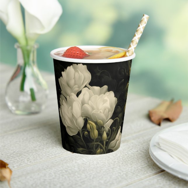 Untersuchung einer Peony-Blume Pappbecher (In Situ)