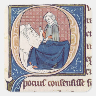 Untersuchung eines Patienten Quadratischer Aufkleber