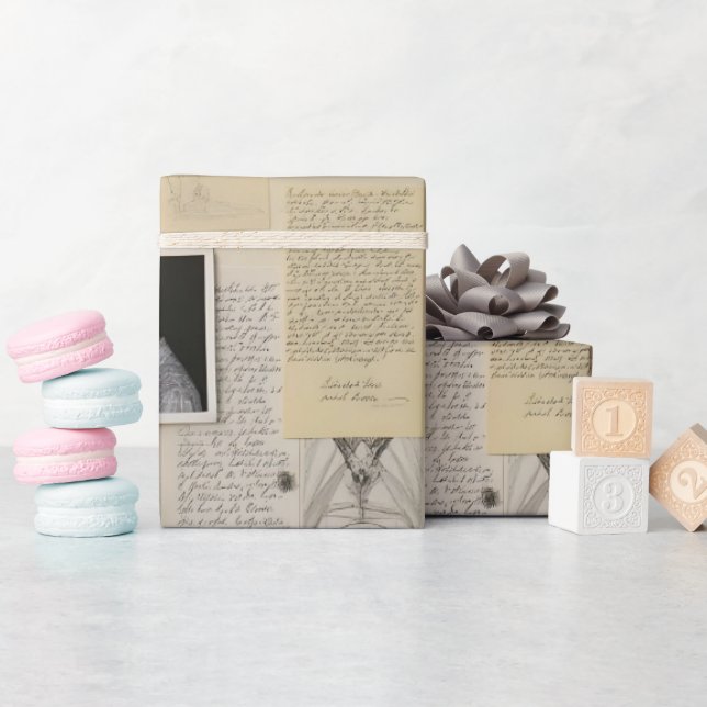 Untersuchungsausschuss mit Fotos und Hinweisen Geschenkpapier (Babyparty)