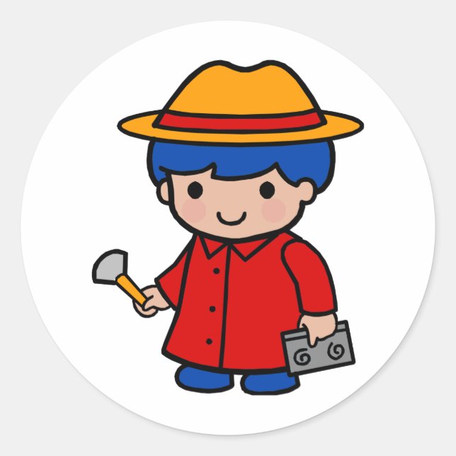 Untersuchungsjunge Runder Aufkleber (Vorderseite)