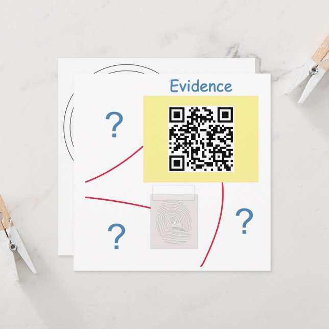 Untersuchungskommission für Kriminalromane Einladung (Vorderseite/Rückseite Beispiel)