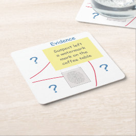 Untersuchungskommission für Kriminalromane Rechteckiger Pappuntersetzer